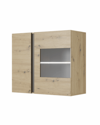 Závěsná vitrína 96 CITY dub artisan / šedý grafit Tempo Kondela