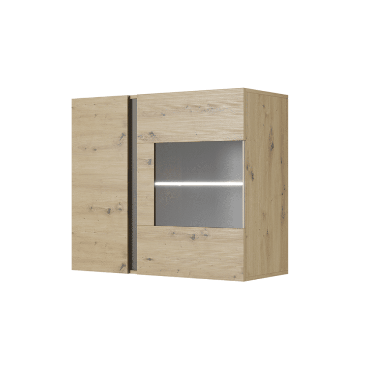 Závěsná vitrína 96 CITY dub artisan / šedý grafit Tempo Kondela