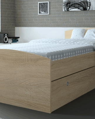 Postel s úložným prostorem Patrik AS-04 90x200 cm, dub sonoma