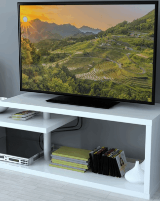 Konferenční stolek/TV stolek/regál AS-54, bílý