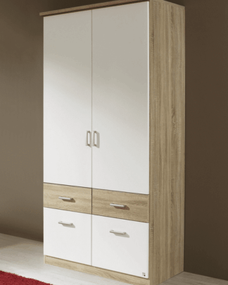 Šatní skříň Bremen, 91 cm, dub sonoma/bílá