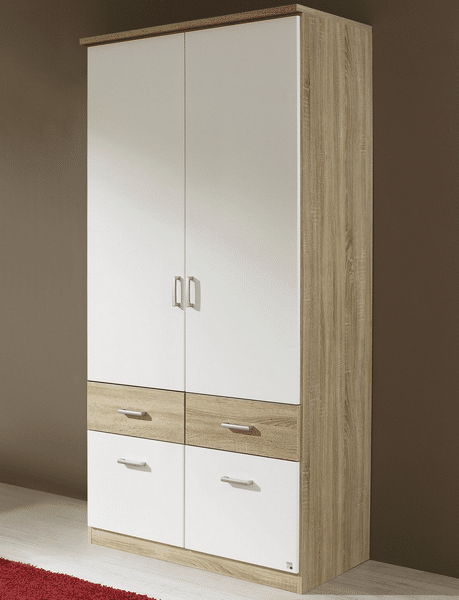 Šatní skříň Bremen, 91 cm, dub sonoma/bílá