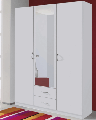 Šatní skříň Case, 136 cm, bílá