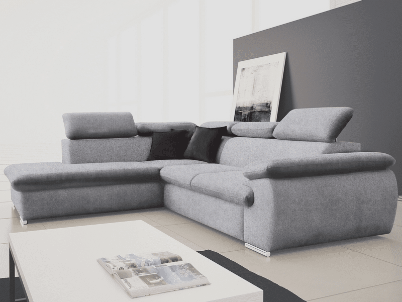 Rohová sedací souprava Viera OTT/BK-2F, svěle šedá tkanina, levý roh