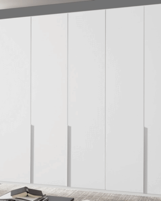Šatní skříň New York D, 225 cm, bílá/bílý lesk