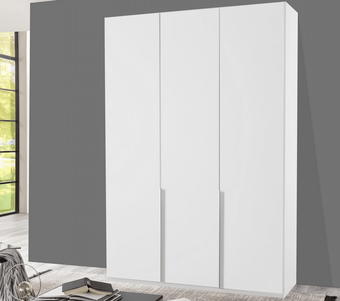 Šatní skříň New York D, 135 cm, bílá/bílý lesk
