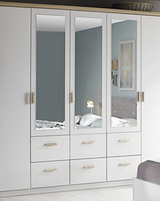 Šatní skříň Kolding, 232 cm, se zásuvkami