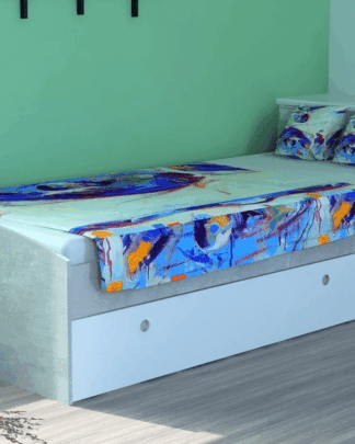 Postel s úložným prostorem Patrik AS-04 90x200 cm, šedý beton