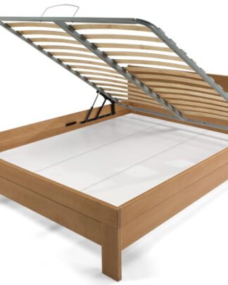 Postel WOODY BOX 160x200 s roštem LATOFLEX, masiv buk