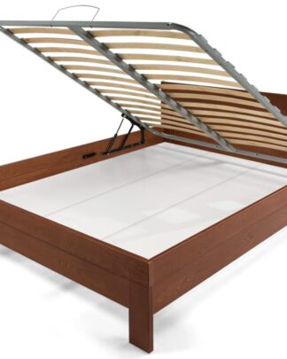 Postel WOODY BOX 180x200 s roštem LATOFLEX, masiv buk/třešeň