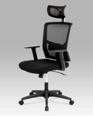 Kancelářská židle s podhlavníkem KA-B1013 BK, látka mesh černá, houpací mechanismus