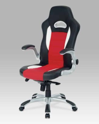 Kancelářská židle KA-E240B RED, PU černo-červená