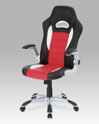 Kancelářská židle KA-N240 RED, PU černo-červená