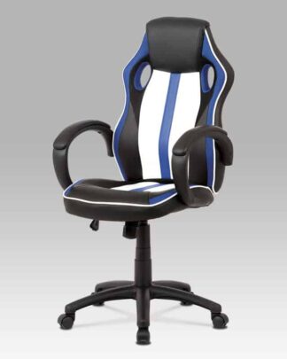 Kancelářská židle KA-V505 BLUE, bílá/modrá/černá