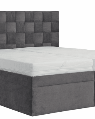 Postel boxspring Levit 180x200 cm, šedá látka