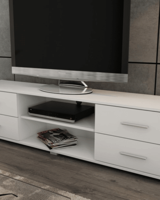 Široký TV stolek Oskar TV, bílý, šířka 180 cm