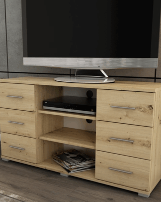 Vysoký TV stolek Oskar TV, dub artisan, výška 65 cm
