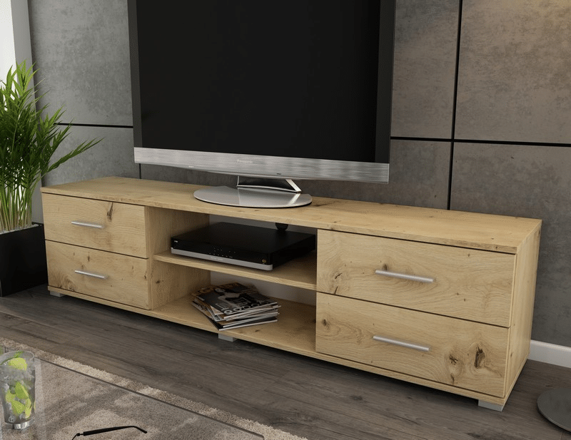 Široký TV stolek Oskar TV, dub artisan, šířka 180 cm