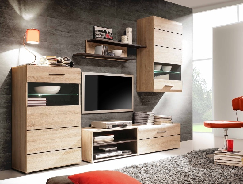 COMBINO, obývací stěna CMBM12B, dub sonoma/wenge DOPRODEJ