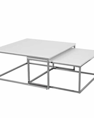 Konferenční stolek ENISOL, chrom/bílý lesk