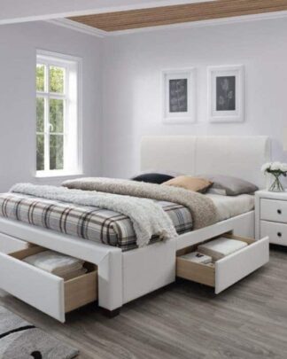 Postel Modena 2 rozměr 160x200 cm s úložným prostorem bílá Halmar