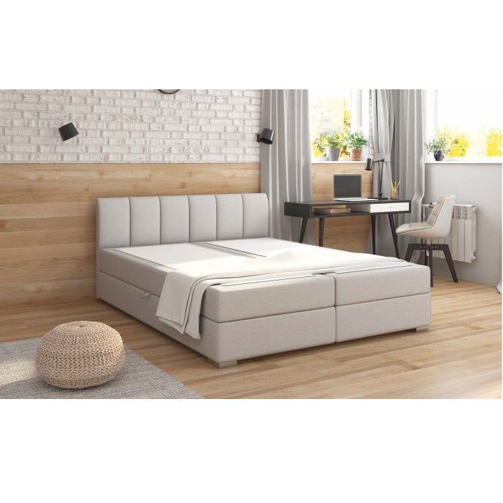 Boxpringová postel RIANA KOMFORT světle šedá Tempo Kondela 180 x 200 cm