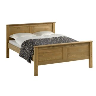 Manželská postel PROVO borovicové dřevo v odstínu dub Tempo Kondela 160 x 200 cm