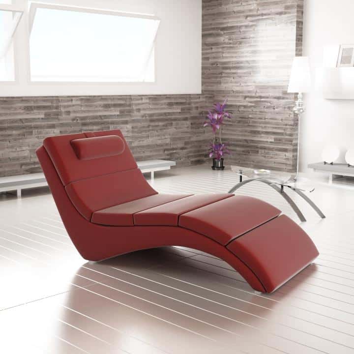 Relaxační křeslo LONG Tempo Kondela Červená