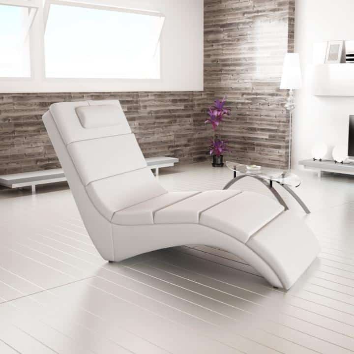 Relaxační křeslo LONG Tempo Kondela Bílá