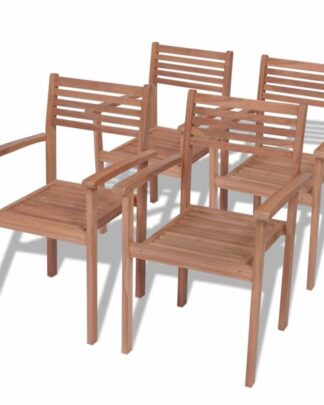 Zahradní stohovatelné židle 4 ks teak