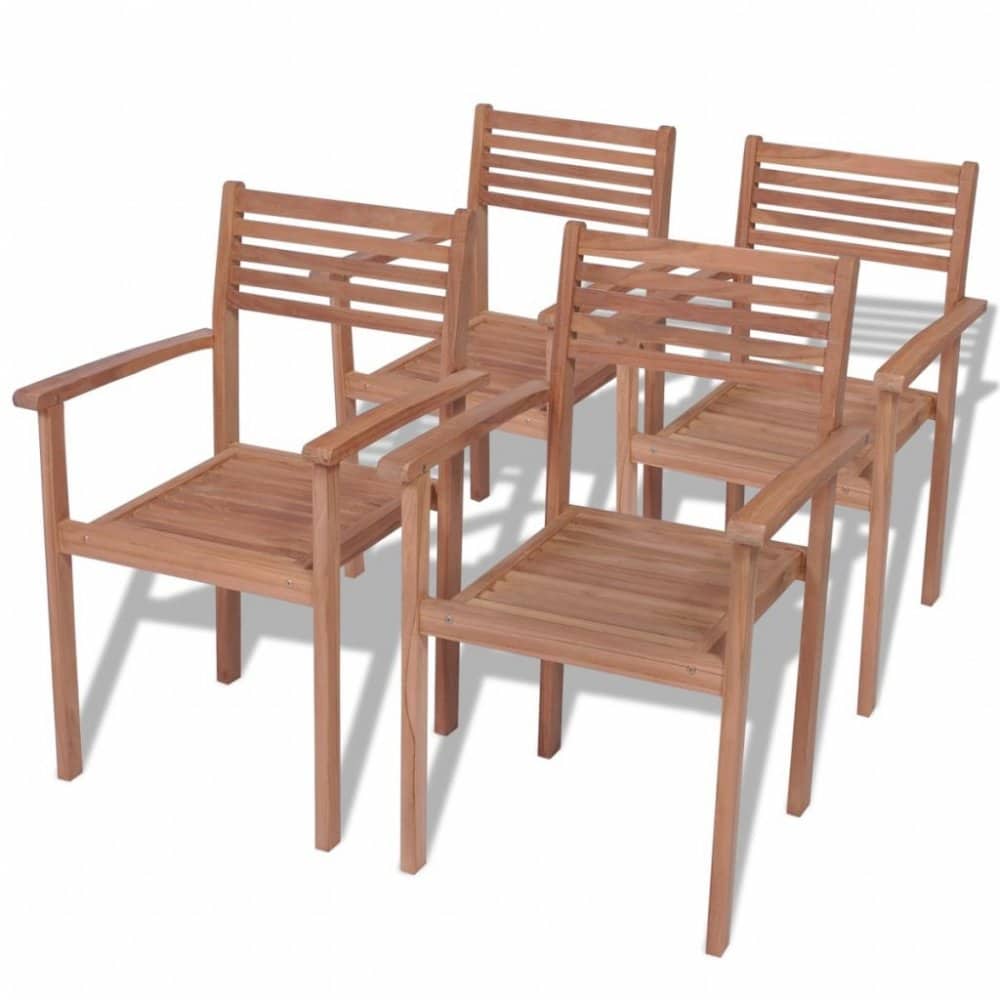 Zahradní stohovatelné židle 4 ks teak