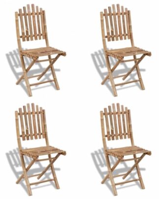 Skládací zahradní židle 4ks bambus