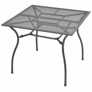 Zahradní jídelní stůl 90x90 cm antracit ocelové pletivo