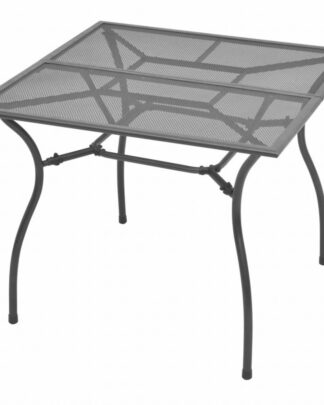 Zahradní jídelní stůl 90x90 cm antracit ocelové pletivo