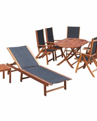Zahradní jídelní set 9 ks hnědá / černá