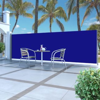 Zatahovací boční markýza / zástěna 160 x 500 cm Dekorhome Modrá