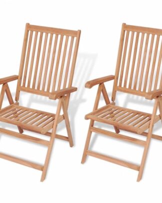 Polohovatelná zahradní židle 2 ks teak