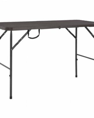 Skládací zahradní stůl 120x60 cm hnědá imitace ratanu