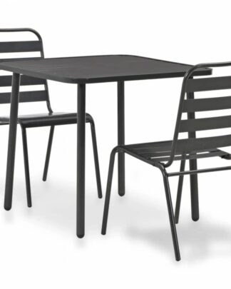 Zahradní bistro set 3 ks tmavě šedá