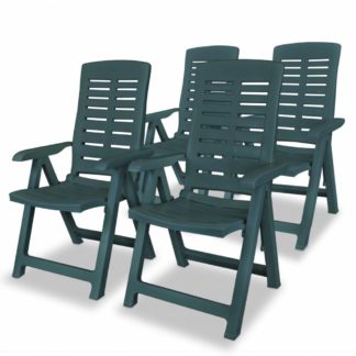 Polohovatelné zahradní židle 4 ks plast Zelená