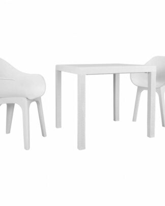 Zahradní jídelní set 3 ks plast Bílá