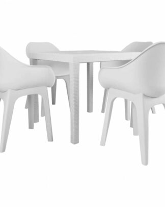 Zahradní jídelní set 5 ks plast Bílá