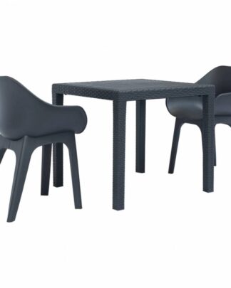 Zahradní jídelní set 3 ks plast Antracit