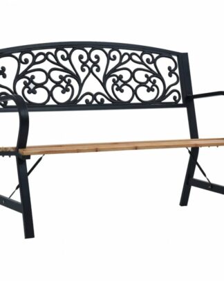 Zahradní lavička 120 cm přírodní / černá