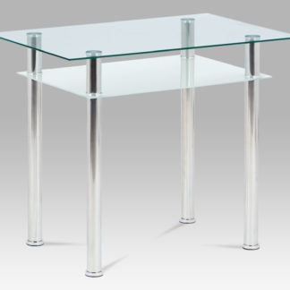 Jídelní stůl 90x60 cm, sklo + chrom  GDT-111 CLR