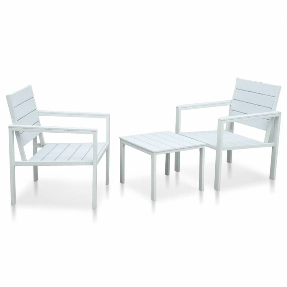 Zahradní bistro set 3 ks plast Dekorhome Bílá
