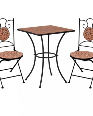 Mozaikový bistro set 3 ks Dekorhome Cihlová
