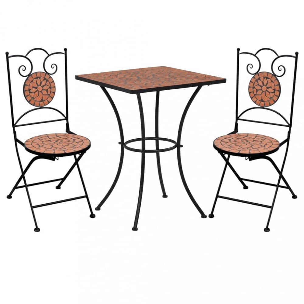 Mozaikový bistro set 3 ks Dekorhome Cihlová