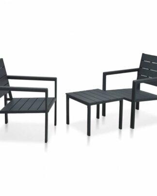 Zahradní bistro set 3 ks plast Dekorhome Šedá