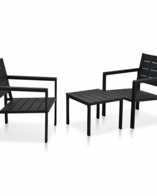 Zahradní bistro set 3 ks plast Dekorhome Černá